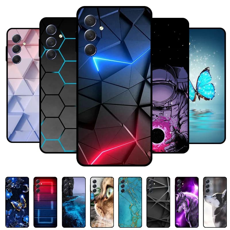 For Samsung Galaxy M55 5G Case Soft Silicone Cover Black Bumper TPU For Samsung M15 M55 M 55 Case Funda Phone Cases Back Cover